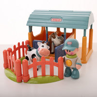 First Friends Cow & Horse Stable Set