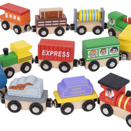 Tooky Toy Toy Garages & Vehicles Wooden Train & Carriage Set