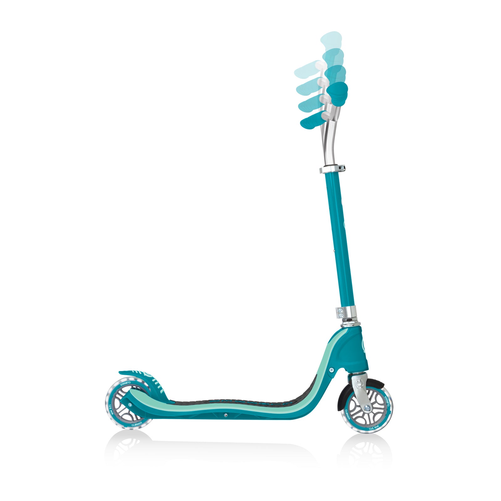 Globber Flow 125 Light Up Wheels - Teal