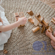 Qtoys Natural Wood Blocks – 34 Pcs